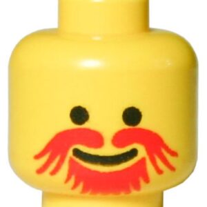 3626bpx120 – Minifigure, Head Moustache Red Goatee Pattern – Blocked Open Stud