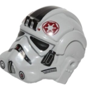 87556pb05 – Minifigure, Headgear Helmet SW Stormtrooper Type 2, AT-AT Driver Dark Red Imperial Logo and Large Black Plates on Sides Pattern