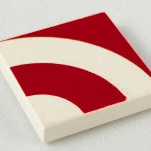 3068p67 – Tile 2 x 2 with Red Quarter Rings Pattern