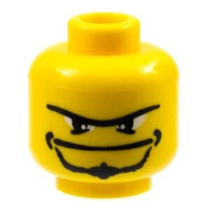 3626bpb0161 – Minifigure, Head Beard with Goatee, Unibrow and Eye Whites Pattern – Blocked Open Stud