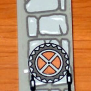 2454pb021 – Brick 1 x 2 x 5 with Stone and Chain and Sprocket Pattern (Sticker) – Set 1382