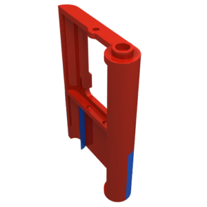 4181p05 – Door 1 x 4 x 5 Train Left, Thin Support at Bottom with Blue Bottom Half Pattern