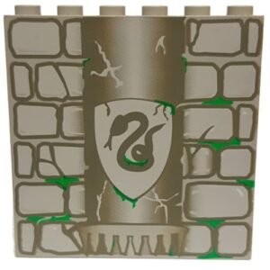 3754pb02 – Brick 1 x 6 x 5 with Stone and Slytherin Snake Pattern (4735)