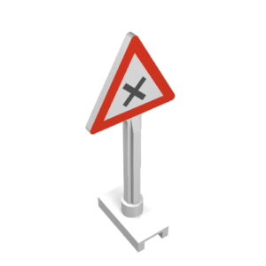 81294 – Road Sign Triangle with Dangerous Intersection Pattern