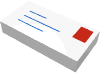 3069p01 – Tile 1 x 2 with Blue Lines and Red Square Pattern (Mail Envelope with Stamp)