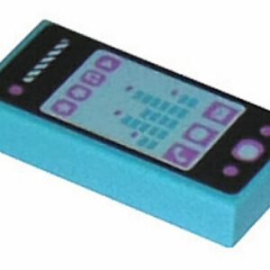 3069pb0279 – Tile 1 x 2 with Smartphone with Phone, Mail, Speech Bubble, Star, Flower, Note, Play Button and Sound Level Pattern