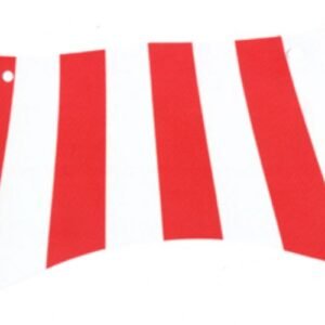 sailbb35 – Cloth Sail 31 x 14 Bottom Recurved with Red Stripes Pattern