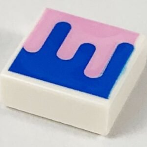 3070pb145 – Tile 1 x 1 with Blue and Bright Pink Splotch Pattern