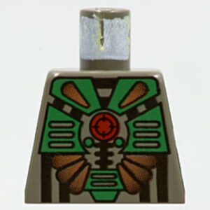 973pb0046 – Torso Aquazone Stingray with Red Circle with Target, Copper Spikes, and Green Armor Pattern