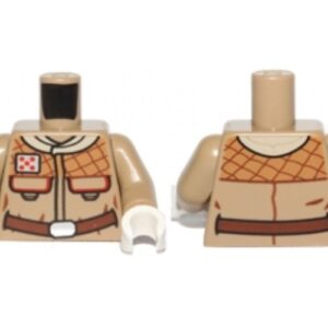 973pb1315c01 – Torso SW Hoth Rebel Jacket with Pockets and Brown Belt Pattern / Dark Tan Arms / White Hands