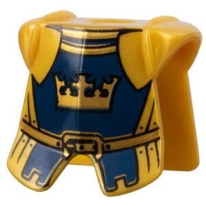 2587pb21 – Minifigure Armor Breastplate with Leg Protection with Fantasy Era Crown King Pattern