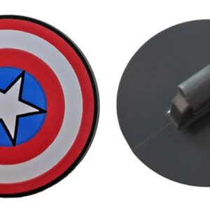 75902pb13 – Minifigure, Shield Circular Convex Face with Red and White Concentric Rings, Star in Blue Circle Pattern (Captain America)