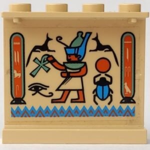 4215pb014 – Panel 1 x 4 x 3 with Egyptian Pattern 1 on Inside – Scarab on Right (Sticker) – Set 5938