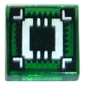 3070pb082 – Tile 1 x 1 with Black Square and Lines on Silver Square Pattern (Ultra Chip)