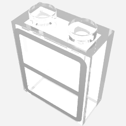 772p01 – Brick 1 x 2 x 2 without Bottom Tube with Window Pattern