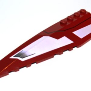 42061pb22 – Wedge 12 x 3 Left with SW Republic Striker-class Starfighter White Panels and Black Line Pattern