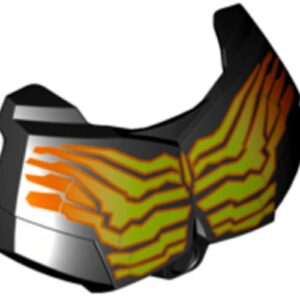 98603pb010 – Large Figure Chest Armor Small with Yellow and Orange Cracked Muscle Lines Pattern