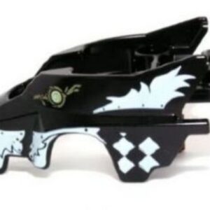 11113pb03 – Flywheel Fairing Wolf Shape with White Checkered and Skunk Markings Pattern