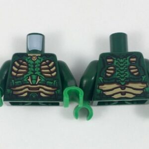 973pb2986c01 – Torso Parademon Armor with Green Highlights and Tan Scale Panels Pattern / Dark Green Arms / Green Hands