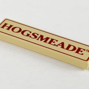 2431pb022 – Tile 1 x 4 with Dark Red ‘HOGSMEADE’ and Border Pattern