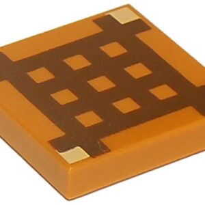 3068pb0893 – Tile 2 x 2 with Dark Brown Minecraft Crafting Table Grid Pattern