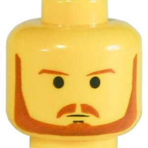 3626ps9 – Minifigure, Head Beard with Brown Eyebrows, Moustache and Beard, Black Chin Dimple Pattern