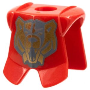 2587pb06 – Minifigure Armor Breastplate with Leg Protection with Santis Gold Bear Pattern