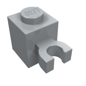 60475 – Brick, Modified 1 x 1 with U Clip (Vertical Grip) – Solid Stud