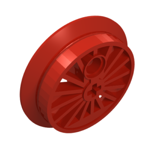 85489a – Train Wheel RC, Spoked with Technic Axle Hole and Counterweight, 30 mm D. (Blind Driver)
