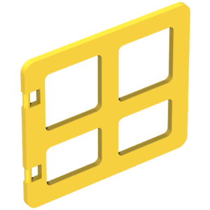 2206 – Duplo Door / Window Pane 1 x 4 x 3 with 4 Different Size Panes Square Corners