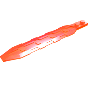 27934 – Plate, Modified 1 x 13 Sword with Angled Side Extensions, Textured Panel Inset with Hexagons