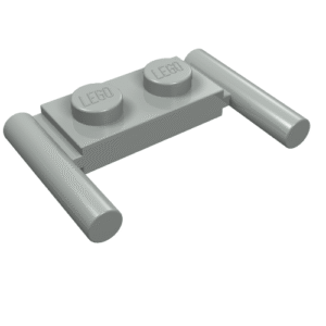 3839a – Plate, Modified 1 x 2 with Bar Handles – Round Ends, Mid Attachment