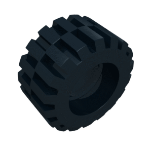 60700 – Tire 21mm D. x 12mm – Offset Tread Small Wide, Raised Groove