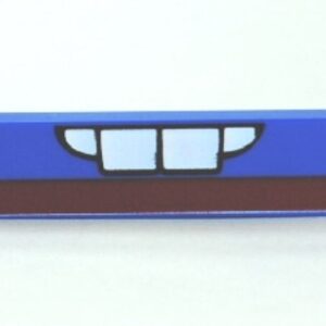 2431pb0190 – Tile 1 x 4 with White Teeth and Dark Red Stripe Pattern (Ivan Mater)